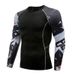 Men's Clothing Size Spot Sports Fitness Tight Breathable Quick Drying Running Ball Printing Arm Long Sleeved T Shirt Tops_viptrois.com