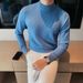 Slim-Fit Mid-Crew Neck Sweater – Lightweight Knit Pullover For Layering (M-XXXL, Poly-Blend Thermal Base Layer, Streetwear Essential)_viptrois.com