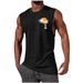 European American Style Sleeveless T-shirt, Summer Loose Sports Vest For Men, Digital Print With Coconut Tree Basketball_viptrois.com