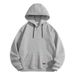 Men's Half-Zip Fleece Hoodie Sweatshirt - Casual Pullover Jacket With Hood For Spring & Autumn (Black, Blue, Green, Light Grey, Dark Grey)_viptrois.com