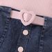 Baby Clothing Children's Clothes Girls Solid Color Vest Long Sleeve Shirt Denim Open Bag Pleats Skirt Suit_viptrois.com