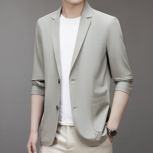 Men's Clothing Men's Ice Silk Suit 2025 Spring And Autumn New Men's Middle Aged Business Casual Seamless Sunscreen Suit Jacket_viptrois.com