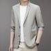 Men's Clothing Men's Ice Silk Suit 2025 Spring And Autumn New Men's Middle Aged Business Casual Seamless Sunscreen Suit Jacket_viptrois.com