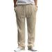 Men's Clothing Spring and Autumn Men's Casual Pants Loose Straight Pants Drapey Striped High waisted Wide leg Pants_viptrois.com