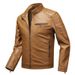 Men's Slim Fit PU Leather Jacket – Lightweight Biker Coat With Stand Collar (L-XXXXL, Black/Tan/Burgundy, Unlined & Fleece-Lined Options)_viptrois.com