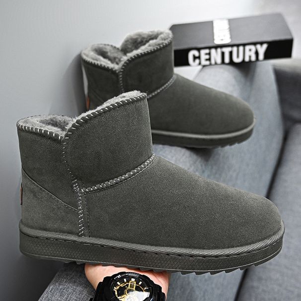 Men's Winter Snow Boots With Fleece Lining - High Top Waterproof Slip-Resistant Shoes For Outdoor Cold Weather_viptrois.com