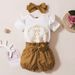 Kids' Clothing Hot Selling Baby Girl Cotton Short Sleeved Tight Romper And Floral Shorts Set_viptrois.com