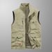 Men's Utility Vest – Lightweight Multi-Pocket Workwear | Outdoor Photography & Fishing | Khaki/Black/Army Green (M-5XL)_viptrois.com