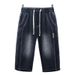 Elastic Waist 2025 Summer Thin Denim Shorts Men's Trendy Versatile Seven-Point Comfortable Breathable 7-Point Pants Men_viptrois.com