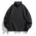 Men's Oversized High-Neck Half-Zip Sweatshirt – Casual Pullover With Ribbed Cuffs (M-8XL)_viptrois.com