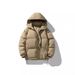 Pure Winter New Down Jacket Men, Loose Casual Hooded Puffer Jacket, Thickened Warm Cotton Coat For Men_viptrois.com