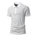Men's Trendy Striped Shirt Collared Short Sleeved Summer Korean Style Slim Fit Fashionable And Versatile Top_viptrois.com