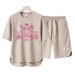 Men's Clothing 2024 Waffle Casual Summer Suit Men's Loose Teen Short sleeved T shirt Shorts Handsome Two piece Suit_viptrois.com