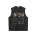 Men's Clothing American High Street Washed Sleeved T Shirt For Men Street Style National Trend Loose All Match Short Sleeved Bottom_viptrois.com