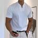 Men's Fitness Sports V Neck T Shirt Men's Elastic Short Sleeved T Men's Slim Fit_viptrois.com