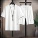 Men's Clothing Men's Short Sleeved Suit Waffle Heart Suit Trendy Loose Ice Silk Shorts Youth Leisure Sports Two Piece Suit_viptrois.com