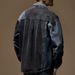 American Heavy-duty Washed Retro Denim Men's Spring Splicing Contrasting Color Long-sleeved Shirt Men's Denim Jacket_viptrois.com