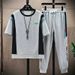 Men's Clothing Summer Suit Short Sleeved T Shirt Shorts Wear A Complete Set Of Summer Thin Fashion Brand Slim Casual Sportswear_viptrois.com
