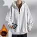 Cardigan Kangaroo Pocket Solid Color Sweater Loose And Double Open Fleece Thickened Smooth Lamb Fleece Long Sleeve Hooded Jacket_viptrois.com