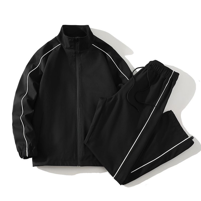 Men's Clothing Men's Lightweight Waterproof Jacket & Pants Set - Trendy Casual Sportswear For Spring & Autumn (Black, White, Pink, Purple)_viptrois.com