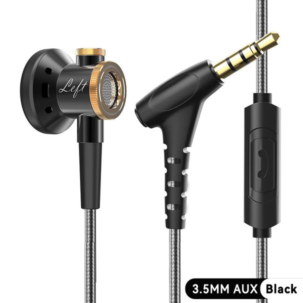 D08 Metal HiFi 3.5mm/Type-C In Ear Headphones Flat Head Earphone With Mic Wired Clear Sound Bass Headsets For Sports Music Gamer_viptrois.com