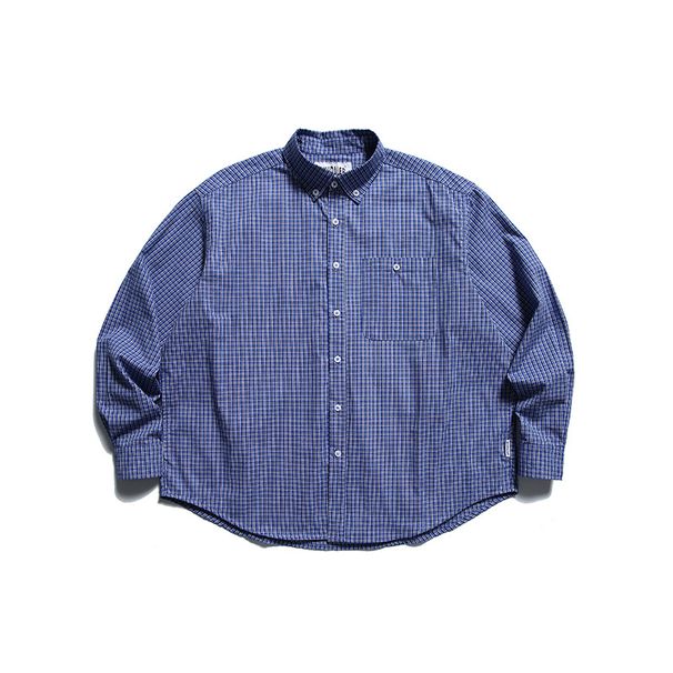 Nanxia Disguise 2025 Spring New Japanese Style Loose Small Plaid Oversized Youth Casual Shirt Jacket For Men_viptrois.com