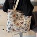 Women's Tote Bag Large Capacity Large Capacity Butterfly Canvas Bag Commuter Tote Bag Women's Fashion Go Out Shoulder Mommy Bag_viptrois.com