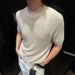 Men's Clothing Luxury Summer Knitted Cotton Twisted Yarn Old Money Loose Breathable Round Neck Short Sleeved Knitted Sweater_viptrois.com