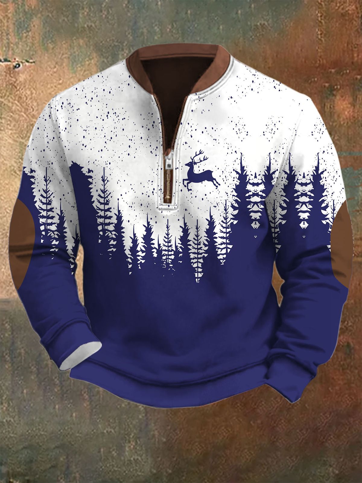 Cross-Border 3D Men's Half Zipper European American Autumn And Winter Printed Sweatshirt_viptrois.com