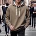 Men’s Heavyweight Hoodie – 280g Cotton-Blend, Relaxed Fit, Streetwear Style (Black/Navy/Brown/Light Gray, S-XXL)_viptrois.com