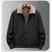 Men's Fleece-Lined Winter Jacket – Heavyweight Cotton Shell With Sherpa Interior (M-4XL, Black/Army Green/Khaki)_viptrois.com