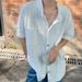 Men's Clothing Lightly Mature Hollow Short Sleeved Shirt Summer Trend Loose Niche Design Solid Color Knitted Top_viptrois.com