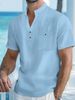 Men's New Stand-up Collar T-shirt Linen Short-sleeved Shirt Men's Casual Thin Section Loose Cotton Linen Blouse_viptrois.com