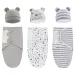 Baby Cotton Swaddle Blanket 0-6 Months Newborn Anti-frightening Photography Blanket Wrap Hat Set Anti-kicking Quilt Newborn Gift_viptrois.com
