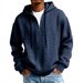 Cross-Border European And American New Heavyweight Trend Jacquard Long Sleeve Hooded Sweatshirt Solid Color Loose Fit_viptrois.com
