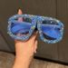 Fashion Retro Sunglasses For Women Luxury Diamond Studded Large Frame Square Personality Catwalk Street Shooting Sunglasses Cross Border_viptrois.com