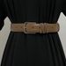 Casual and versatile women's jeans belt European and American trendy two-layer cowhide pin buckle belt metal ring with windbreaker_viptrois.com