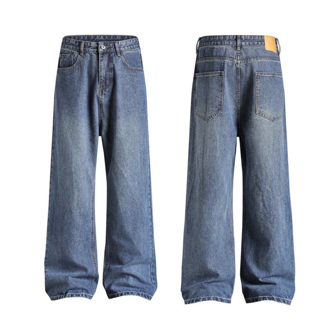 Men's Clothing & Archer0603 & Basic Versatile Retro Extended Trendy Cleanfit High Street Distressed Straight Leg Jeans For Men_viptrois.com