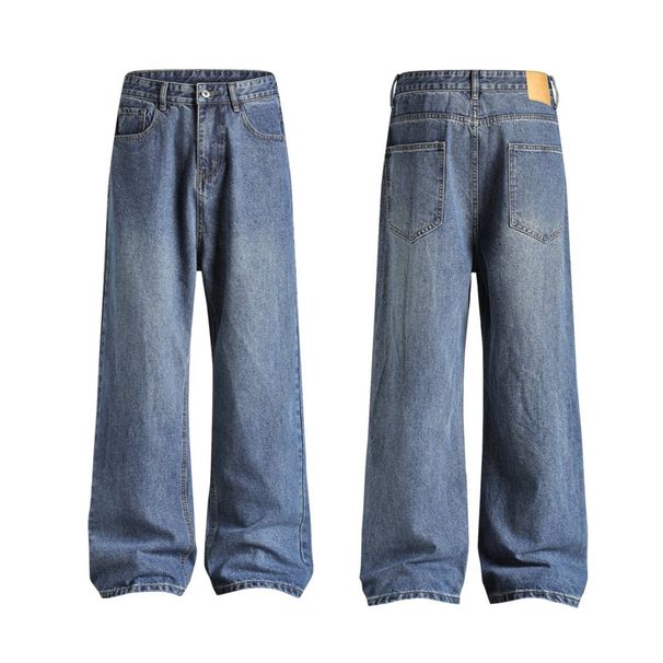 Men's Clothing & Archer0603 & Basic Versatile Retro Extended Trendy Cleanfit High Street Distressed Straight Leg Jeans For Men_viptrois.com