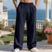 Men's Heavyweight Hip-Hop Pants – Jacquard Textured Straight Leg, Non-Iron Polyester (S-XXXL, Black/Navy/Khaki/Gray)_viptrois.com