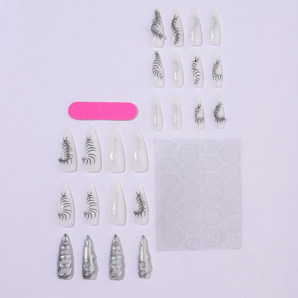 Long Pointed Nails Dark Cool European And American Nail Nails Wearable False Nails Nails Wearable Nails_viptrois.com