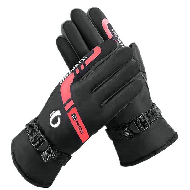 Unisex Men's winter ski gloves plus velvet thick cold protection warm outdoor riding motorcycle mountaineering touch screen waterproof_viptrois.com