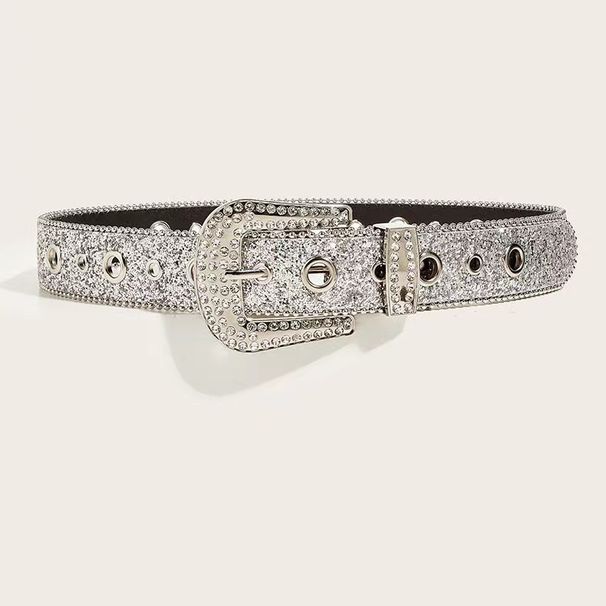 Instagram Feng Shui Diamond Leather Bandwidth Decoration Fashion Personalized Sequin Jeans Versatile Trendy Belt_viptrois.com