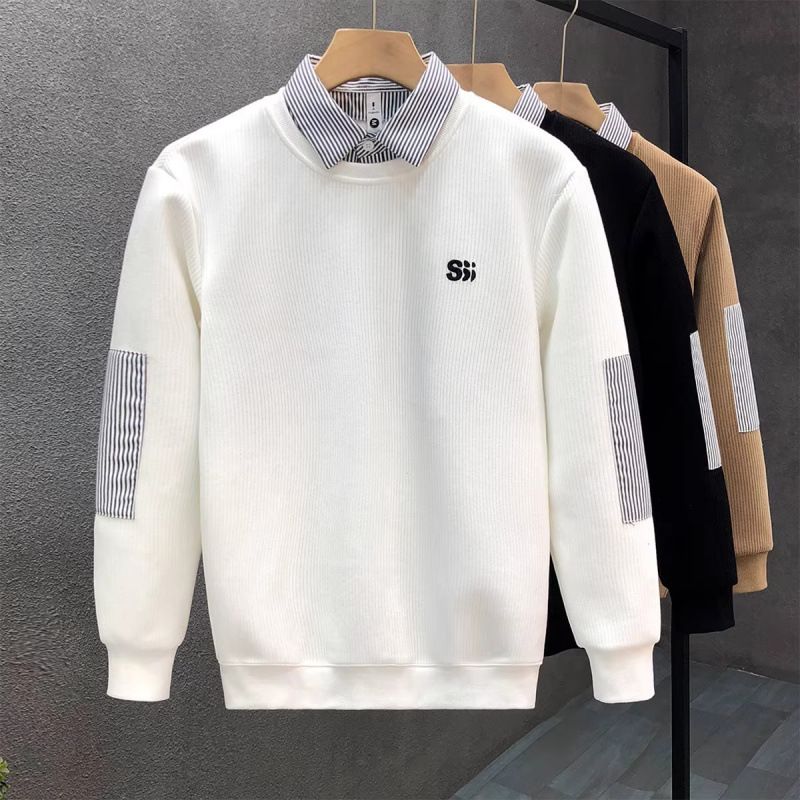 High-end Shirt Collar Long-sleeved Bottoming Shirt Sweater Men's Trendy Brand Spring And Autumn Top New Men's_viptrois.com