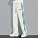 Men's Clothing Straight Leg Casual Sweatpants Men's Summer Loose Wide Leg Pants Thin Striped Versatile Sports Pants_viptrois.com