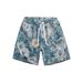 Men's Ice Silk Air Conditioning Printed Sports Shorts Slim Straight Leg Mid Length Trendy Floral Pattern Summer Pants_viptrois.com