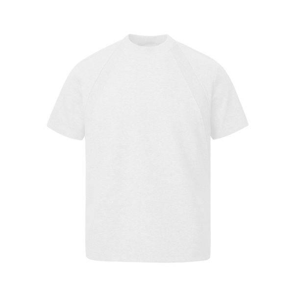 Men's Clothing Spandex Space Cotton Air Layer Stitching Anti Wrinkle Short Boxy Short Sleeved T Shirt_viptrois.com