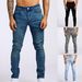 Men's Clothing Summer Skinny Jeans Street Hip Hop Slim Fit Trendy Versatile And Cool Denim Jeans_viptrois.com