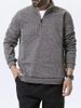 Men’s Slim-Fit Half-Zip Sweatshirt – Velvet-Touch Cotton-Linen Blend (Dark Gray/Tibetan Blue/Coffee/Burgundy/Black, M-XXXL)_viptrois.com