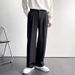 Casual Suit Pants Men's Spring Japanese Style Light Luxury High End Drape Black Trousers Loose Straight Wide Leg Long Trousers_viptrois.com